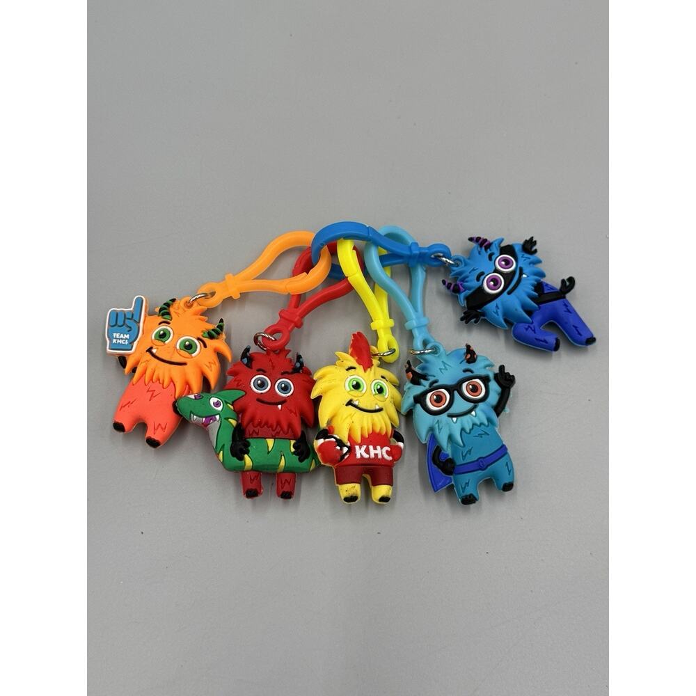 Kids Heart Challenge Lot of‎ 5 Monster Heroes Keychains